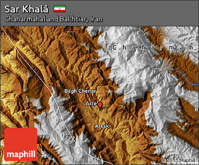Physical Map of Sar Khalā
