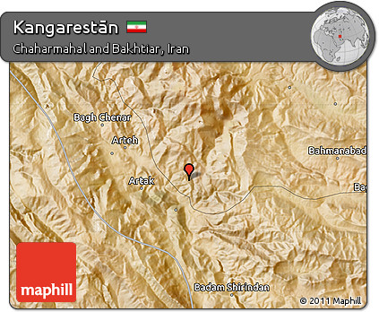 Satellite Map of Kangarestān
