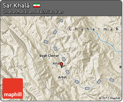 Shaded Relief Map of Sar Khalā