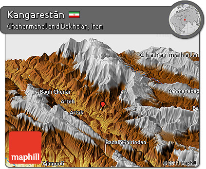 Physical Panoramic Map of Kangarestān