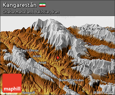 Physical Panoramic Map of Kangarestān