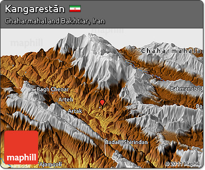 Physical Panoramic Map of Kangarestān