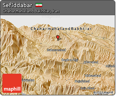 Satellite Panoramic Map of Sefīddabar