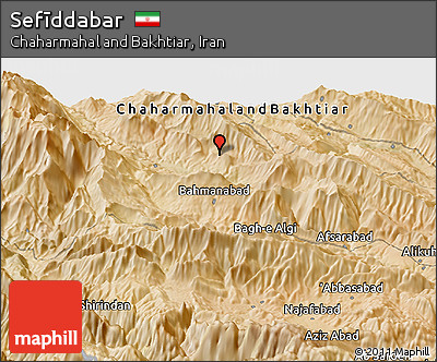 Satellite Panoramic Map of Sefīddabar