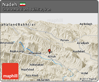 Shaded Relief Panoramic Map of Nadeh