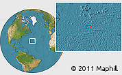 Satellite Location Map of the area around 32° 8' 5" N, 50° 55' 29" W
