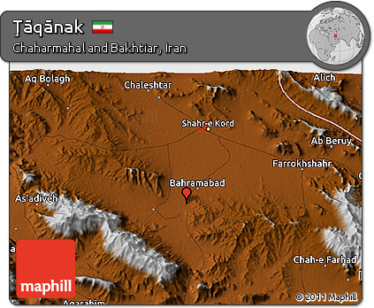 Physical 3D Map of Ţāqānak
