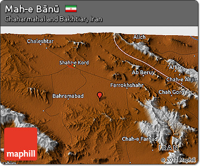 Physical 3D Map of Mah-e Bānū