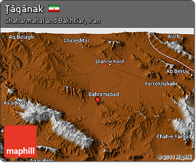 Physical 3D Map of Ţāqānak