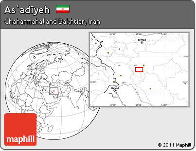 Blank Location Map of As`adīyeh