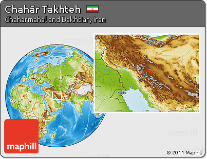 Physical Location Map of Chahār Takhteh
