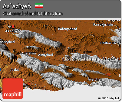 Physical Panoramic Map of As`adīyeh