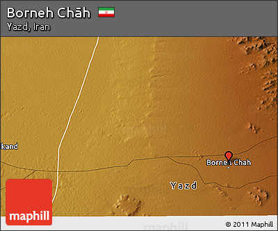 Physical 3D Map of Borneh Chāh