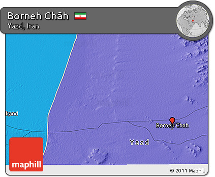 Political 3D Map of Borneh Chāh