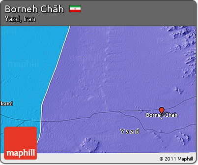 Political 3D Map of Borneh Chāh