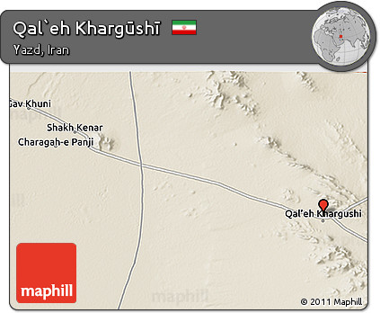 Shaded Relief 3D Map of Qal`eh Khargūshī