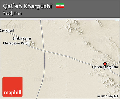 Shaded Relief 3D Map of Qal`eh Khargūshī