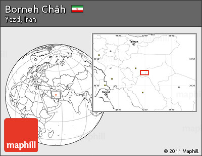 Blank Location Map of Borneh Chāh