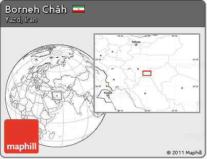 Blank Location Map of Borneh Chāh
