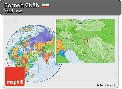 Political Location Map of Borneh Chāh