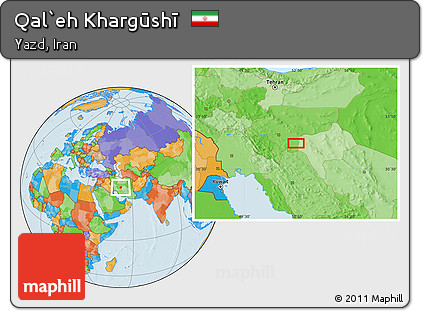Political Location Map of Qal`eh Khargūshī