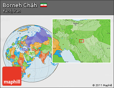 Political Location Map of Borneh Chāh