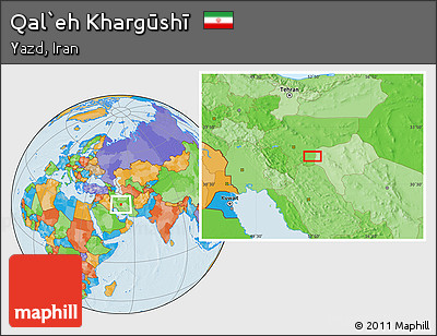 Political Location Map of Qal`eh Khargūshī