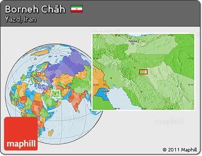 Political Location Map of Borneh Chāh