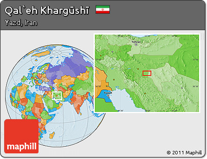 Political Location Map of Qal`eh Khargūshī