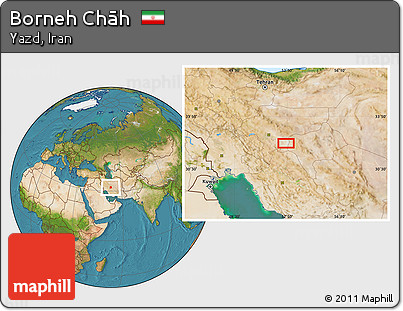 Satellite Location Map of Borneh Chāh