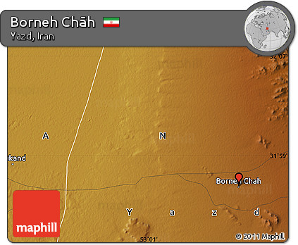 Physical Map of Borneh Chāh