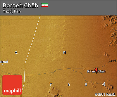 Physical Map of Borneh Chāh