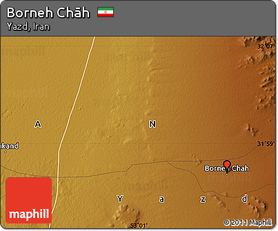 Physical Map of Borneh Chāh