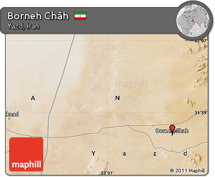 Satellite Map of Borneh Chāh