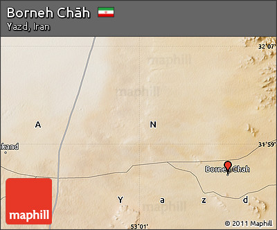 Satellite Map of Borneh Chāh