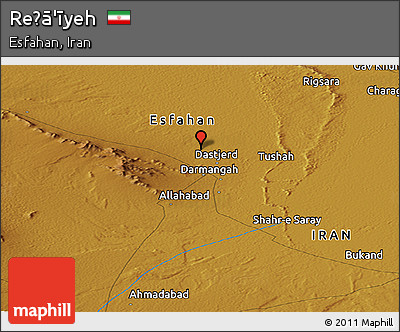 Physical Panoramic Map of Reẕā'īyeh
