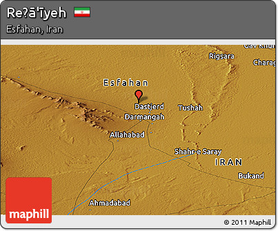 Physical Panoramic Map of Reẕā'īyeh