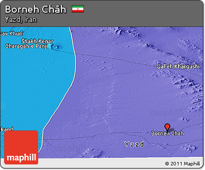 Political Panoramic Map of Borneh Chāh