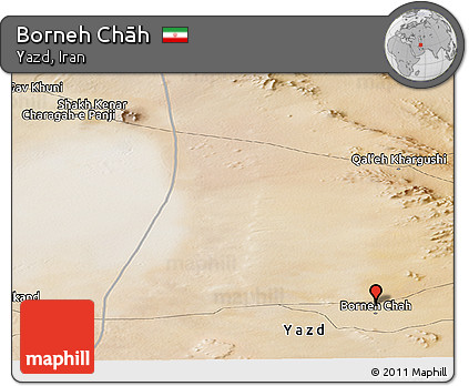 Satellite Panoramic Map of Borneh Chāh