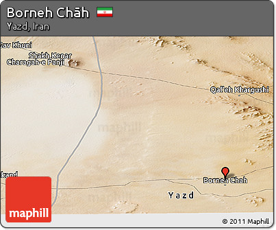 Satellite Panoramic Map of Borneh Chāh