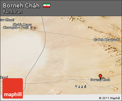 Satellite Panoramic Map of Borneh Chāh