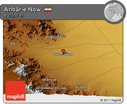 Physical 3D Map of Anbār-e Now