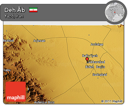 Physical 3D Map of Deh Āb