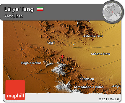 Physical 3D Map of Lā-ye Tang