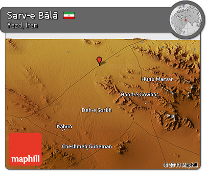 Physical 3D Map of Sarv-e Bālā
