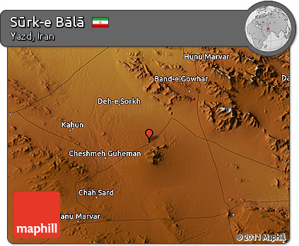 Physical 3D Map of Sūrk-e Bālā