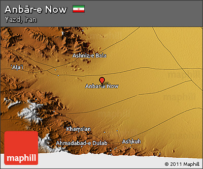 Physical 3D Map of Anbār-e Now