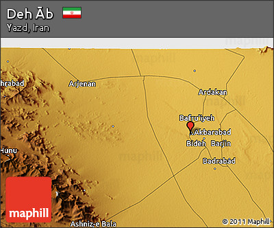 Physical 3D Map of Deh Āb