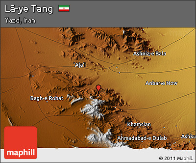Physical 3D Map of Lā-ye Tang