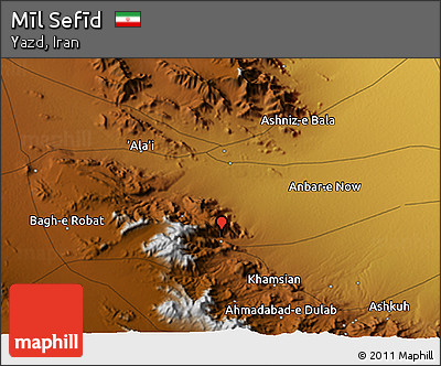 Physical 3D Map of Mīl Sefīd